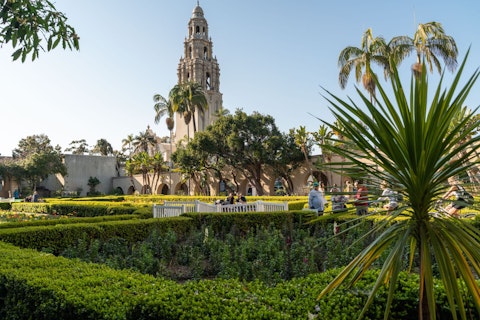 Explore Balboa Park's world-class gardens, a twenty-one-minute drive