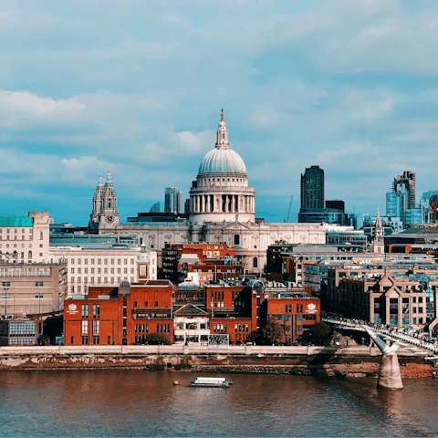 Ride the train to central London, thirty-five minutes away