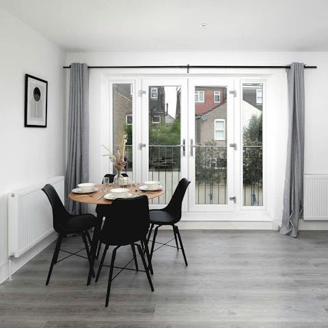 Open the balcony doors and enjoy breakfast in the fresh air