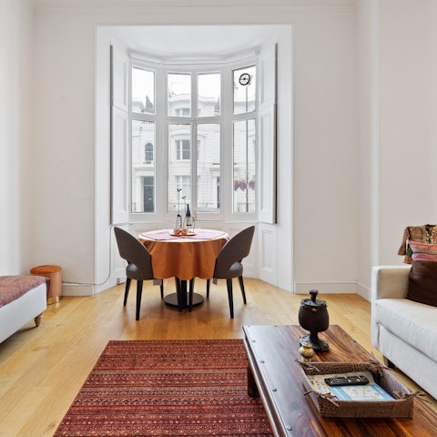 Wind down with evening drinks at home or stroll to a local bar