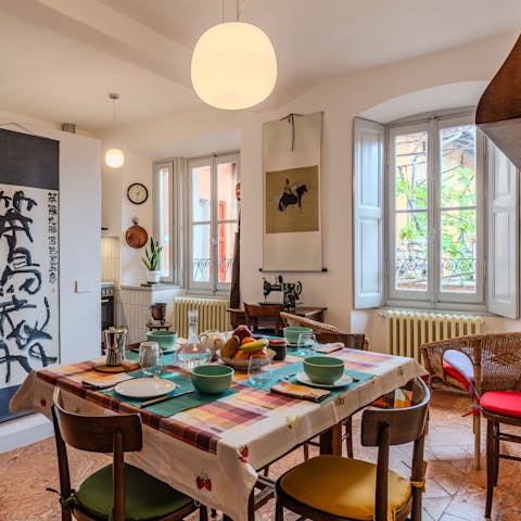 Begin your day with pastries in the cosy kitchen