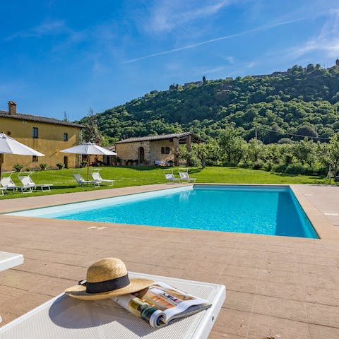 Admire the beautiful views while relaxing by the pool