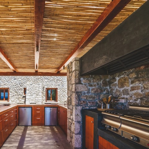 Prepare an alfresco feast in the outdoor kitchen