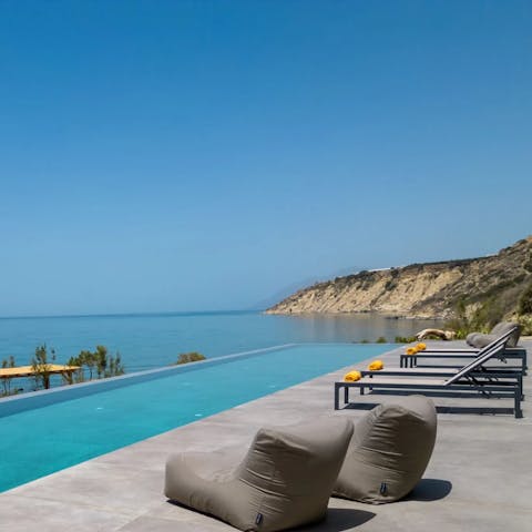 Savour spectacular sea views from the scenic swimming pool