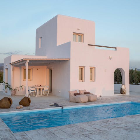 Spend relaxing days soaking up the sun around the private pools