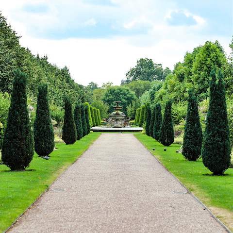 Enjoy a morning stroll through Regent's Park, five minutes away