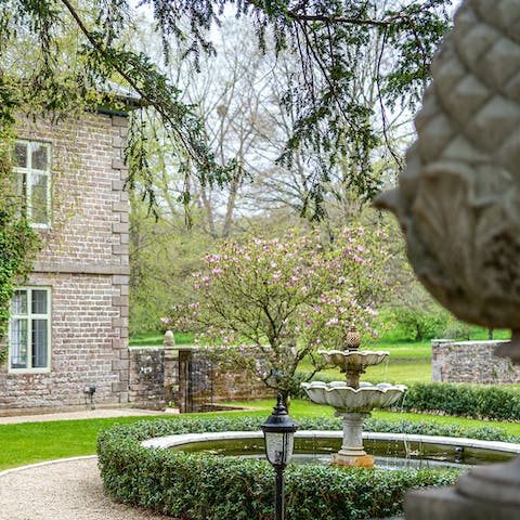 Enjoy the formal gardens of the villa