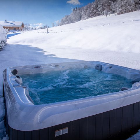 Soak in the hot tub after a busy day on the slopes