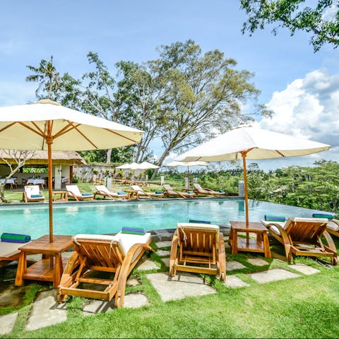 Soak up the sun by the private swimming pool