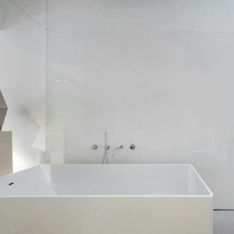 Unwind in the bathtub after a day of exploring