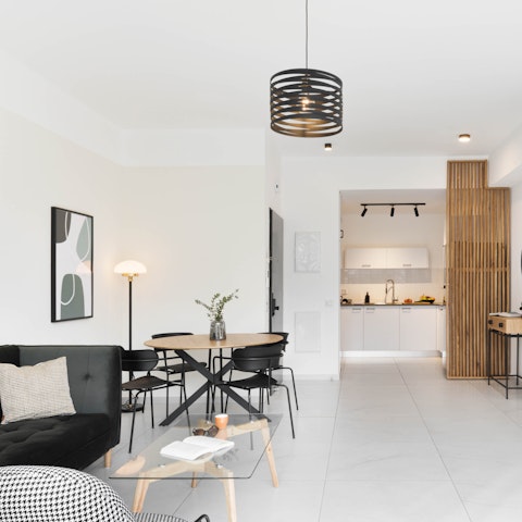 Get cosy in the bright and comfy living area