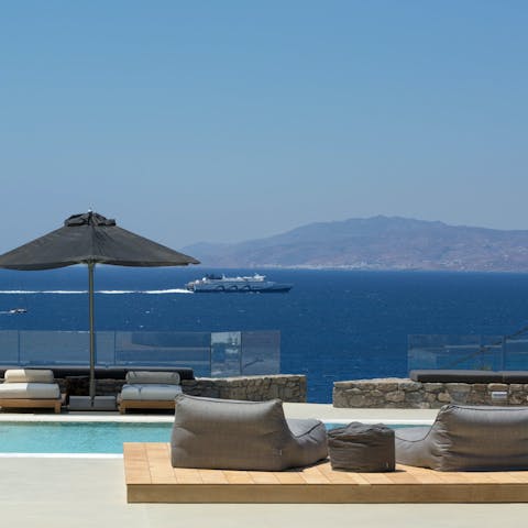 Enjoy unspoilt views of the stunning Aegean sea