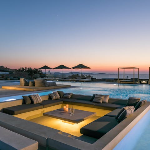 Take your tipple in the sunken lounge in the pool