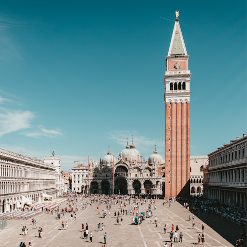 Discover Piazza San Marco – a seven-minute stroll away