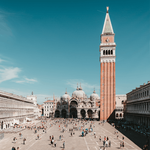 Discover Piazza San Marco – a seven-minute stroll away