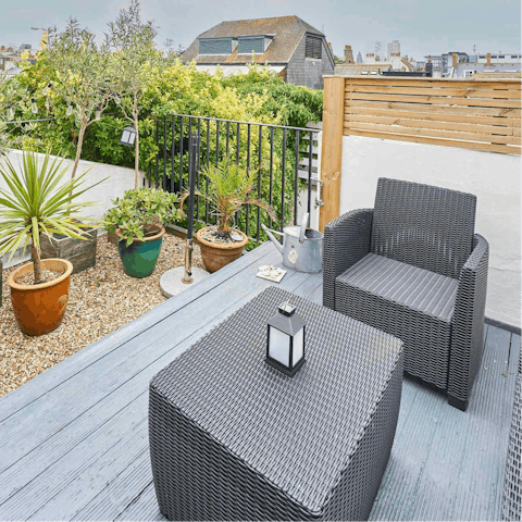 Soak up the sun in the private enclosed garden