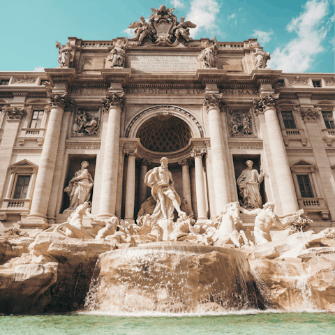 Head to the Trevi Fountain, a thirty-minute walk