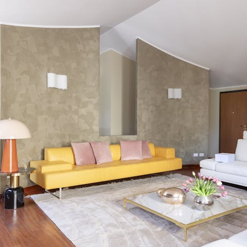 Unwind in style in the chic living room