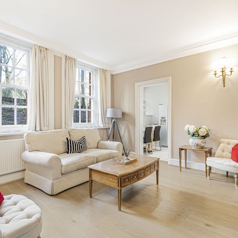Wind down, work or watch a film in the living room
