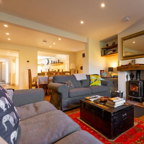 Snuggle up on the sofa after a busy day at the beach