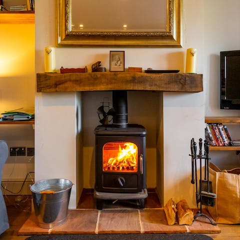 Cosy up in front of the log fire
