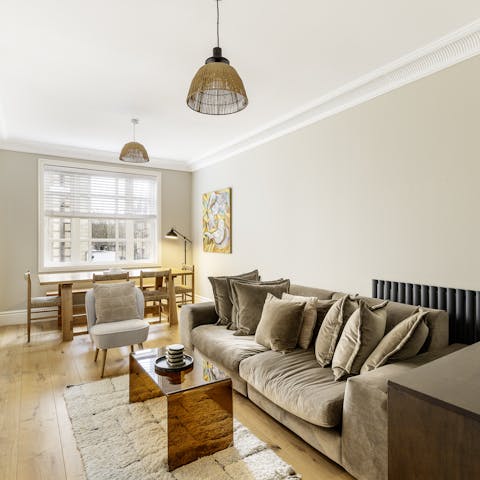 Relax with a good book in the light-filled living room