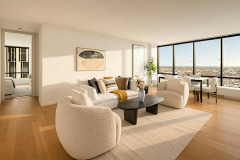Look out across the skyline from the main living area