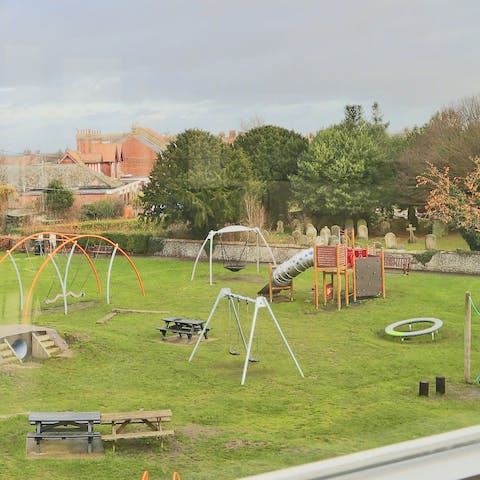 Take the youngsters out to play on Tibby's Green