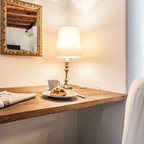 Get a bit of work done or read some Dante at the desk