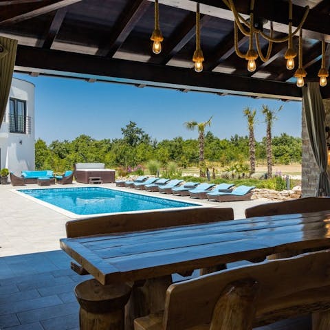 Look forward to swimming, sunbathing, and taking it slow