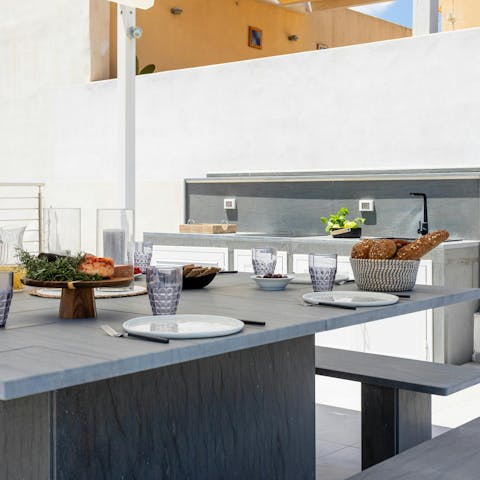 Prepare alfresco feasts at the outdoor kitchen