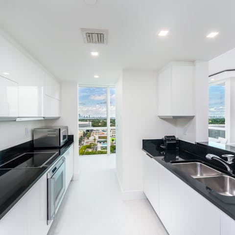 Prepare homemade meals in the modern kitchen