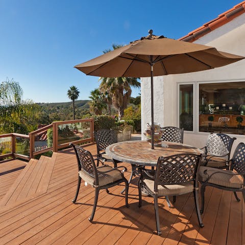 Watch the sun rise over the garden from the terrace