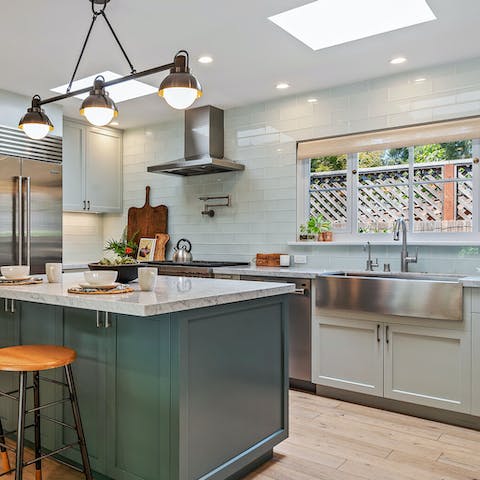 Prepare wonderful meals in the gourmet kitchen