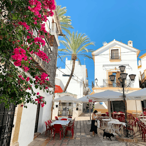 Venture into Marbella, a ten-minute drive away