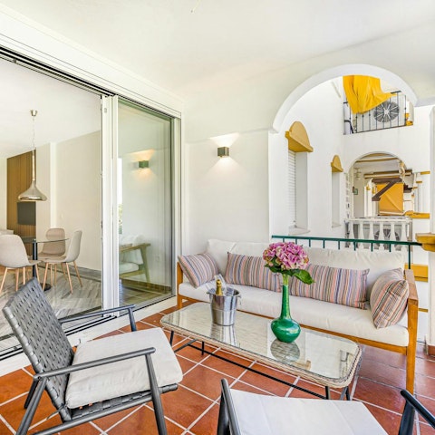 Sip sangria on the balcony while nibbling on alfresco tapas