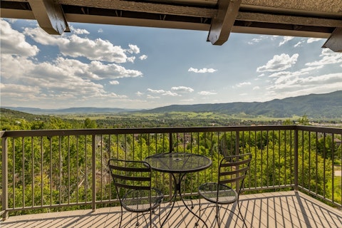 Sit out on the balcony with sweeping mountain views