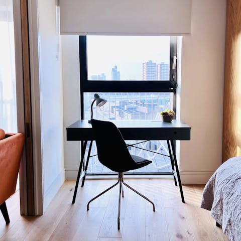 Work from home at the dedicated desk space