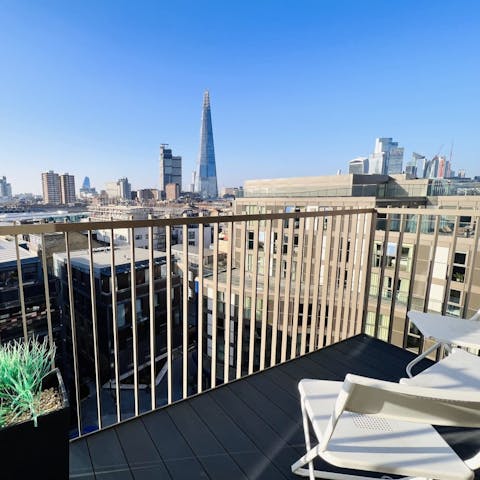 Take in views of the Shard from your private balcony