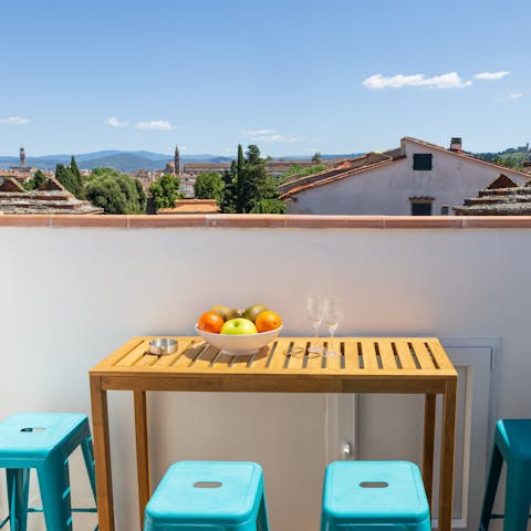 Drink in the panoramic views from the rooftop terrace