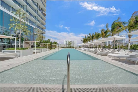Enjoy the perks of the communal pool under expansive Miami skies