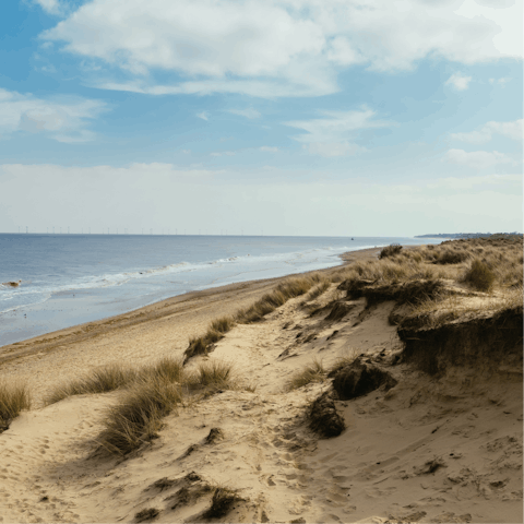 Discover the beauty of the Norfolk Coast, starting at Old Hunstanton Beach, just a few minutes drive away