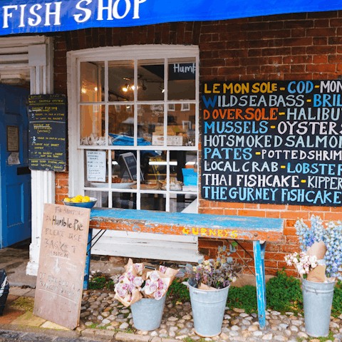 Mooch around vibrant Burnham Market for the afternoon, just a short drive away