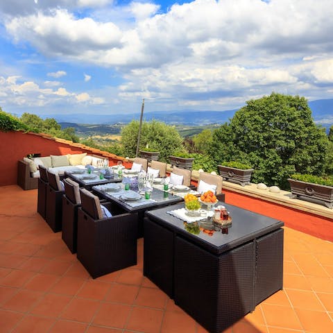 Serve up an alfresco meal at the terrace dining area
