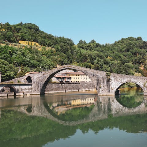 Visit the thermal baths in Bagni di Lucca, a fifteen-minute drive away