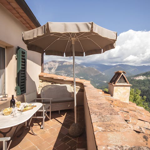 Sip your morning coffee from the private balcony