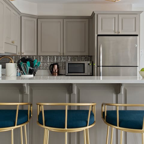 Pull up a stool at the breakfast bar