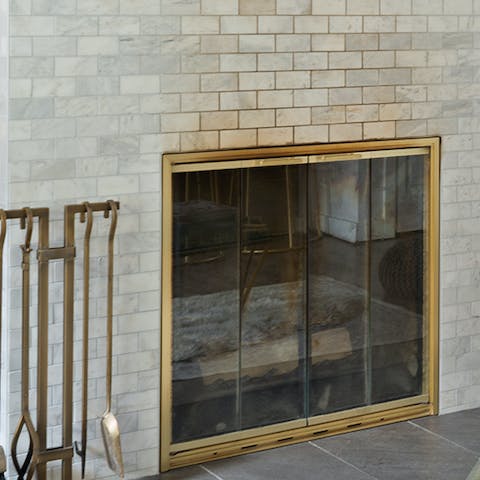 Get a roaring fire going after a day in the snow