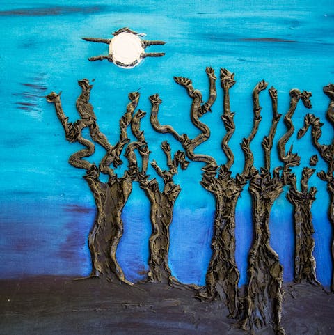 Admire your host's artwork