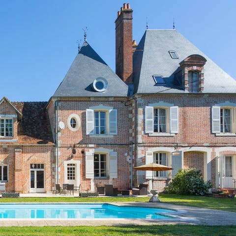 Enjoy a refreshing swim in the shadows of the château